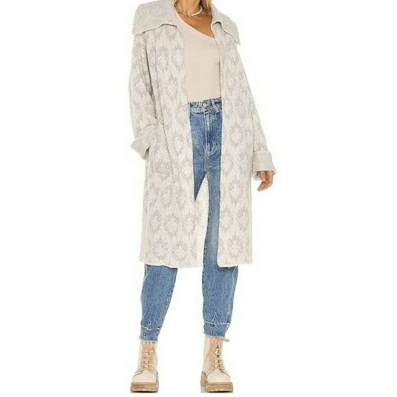 Free People Like A Diamond Sweater Coat Icy Diamonds Combo S Women Cardigan knit - Picture 1 of 10